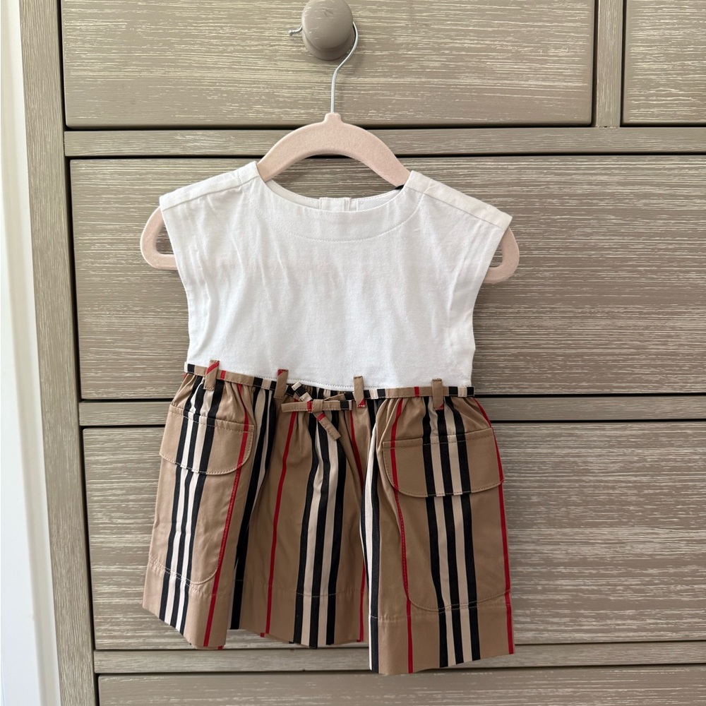 Burberry Baby Beige and White Dress- BRAND NEW